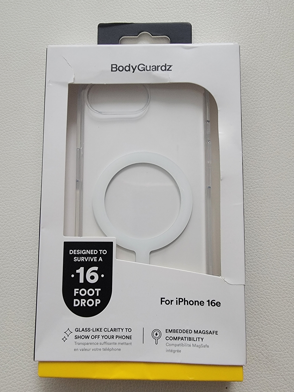 Bodyguardz Clear White MagSafe-Compatible iPhone 16e Case